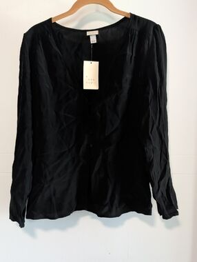 a new day V-Neck Button Blouse